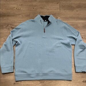 Lands' End Men's Sky Blue Zip-Up Sweater